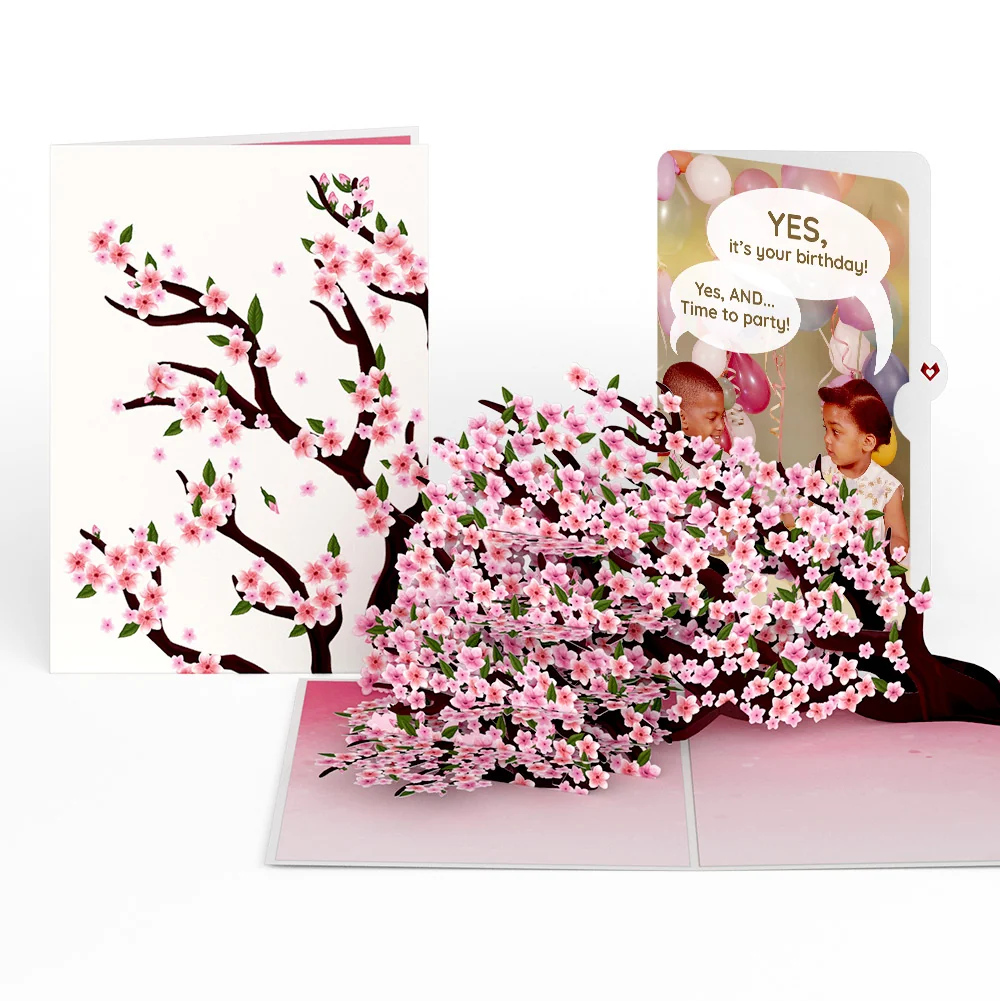 Lovepop Cherry Blossom Branches in Bloom Birthday Pop-Up Card and Time to Party Sentiment Set