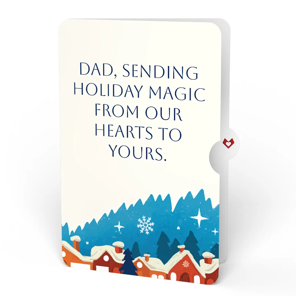 Lovepop Christmas Eve Sleigh Ride Music and Lights Pop-Up Card and Snow Village Sentiment Set for Dad Cream - Image 4