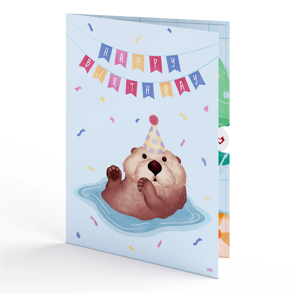 Lovepop Otter Pool Party Birthday Pop-Up Card - Image 5