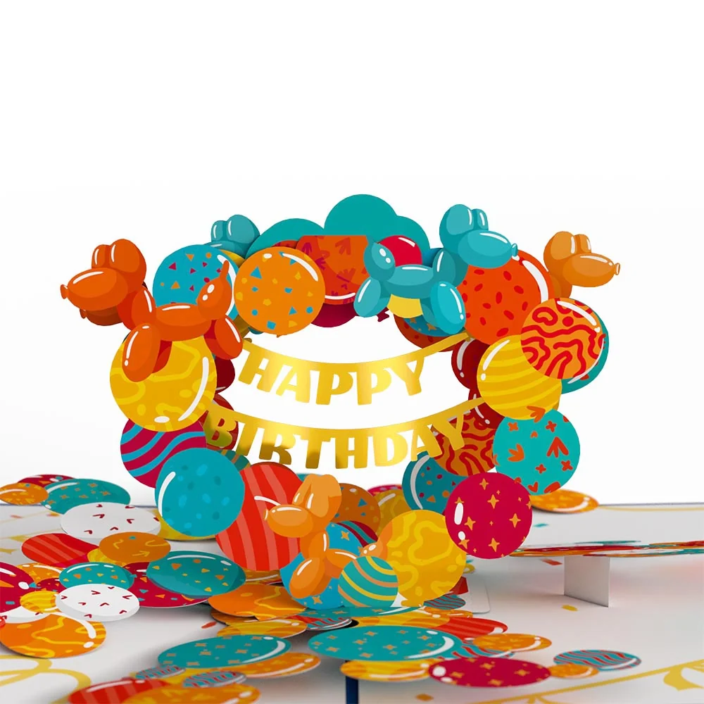 Lovepop Happy Birthday Banner and Balloons Pop-Up Card and Sentiment Set - Image 3
