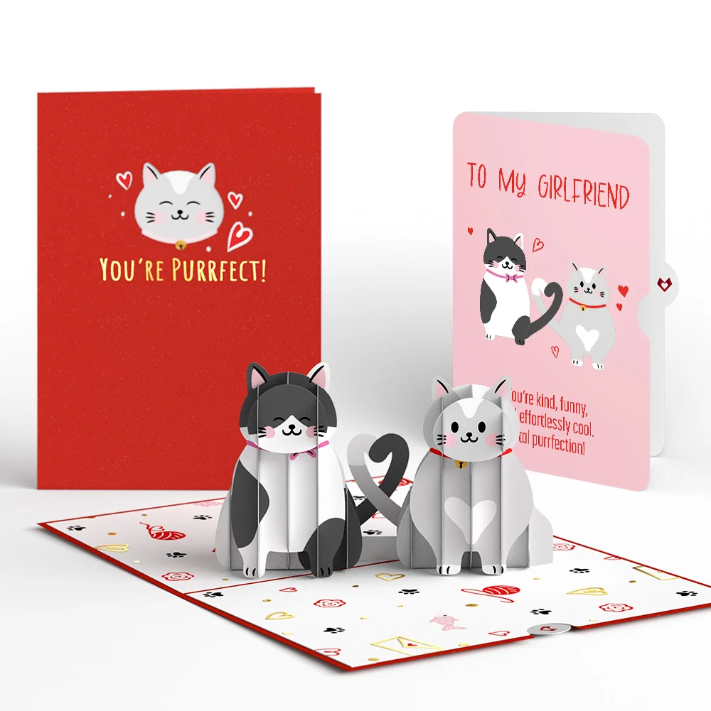 Lovepop Love Cats Pop-Up Card and Sentiment Set for Girlfriend