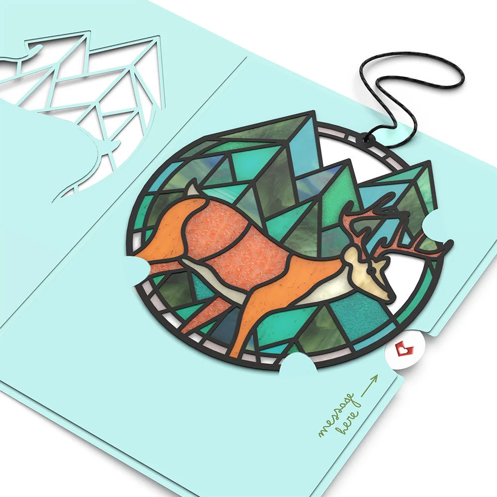 Lovepop Calm Among the Trees Elk Suncatcher Card - Image 4