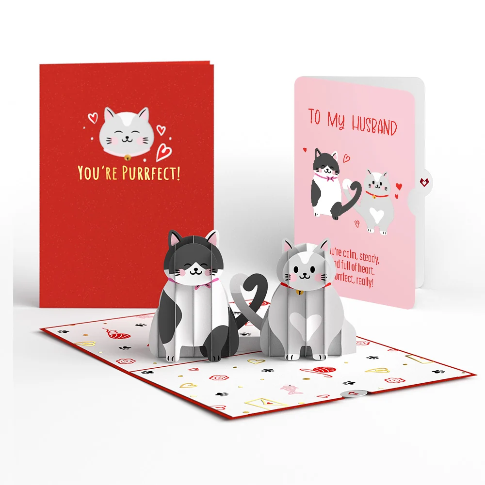 Lovepop Love Cats Pop-Up Card and Sentiment Set for Husband