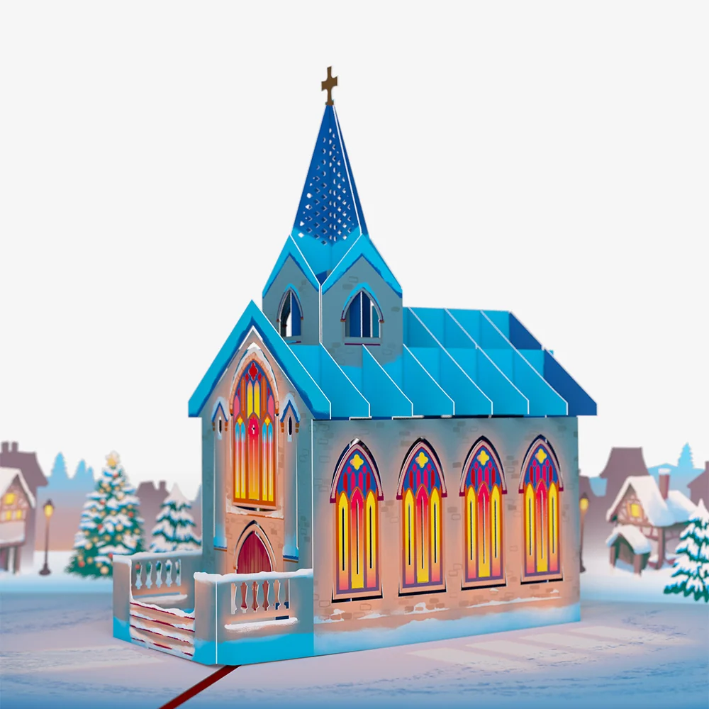 Lovepop Stained Glass Christmas Chapel Pop-Up Card and Endless Love Sentiment Set - Image 3