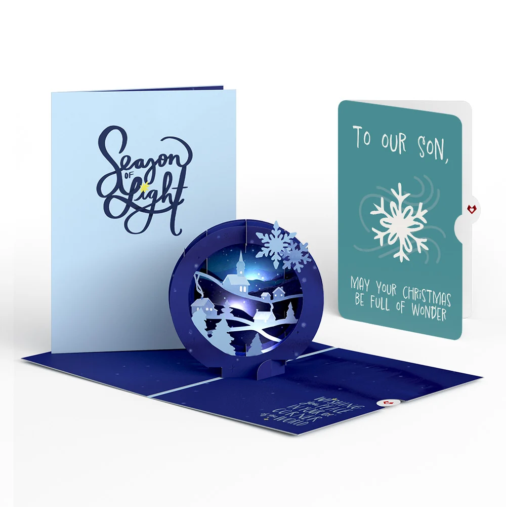 Lovepop Season of Light Winter Village Light-Up Pop-Up Card and Sentiment Set for Son