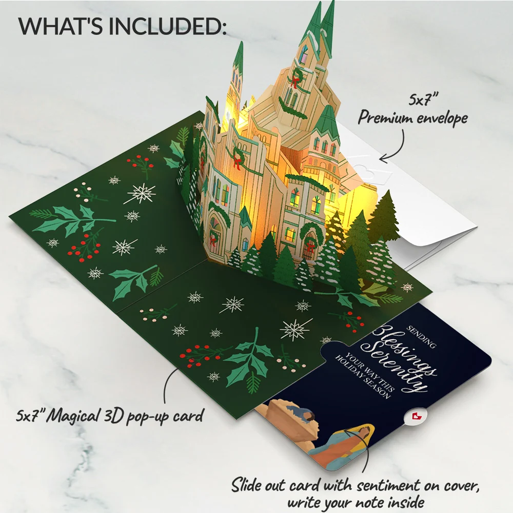 Lovepop Let Heaven & Nature Sing Christmas Music and Lights Pop-Up Card and Nativity Blessings & Serenity Sentiment Set - Image 2