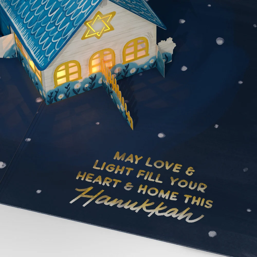 Lovepop Home for Hanukkah Light-Up Pop-Up Card - Image 4