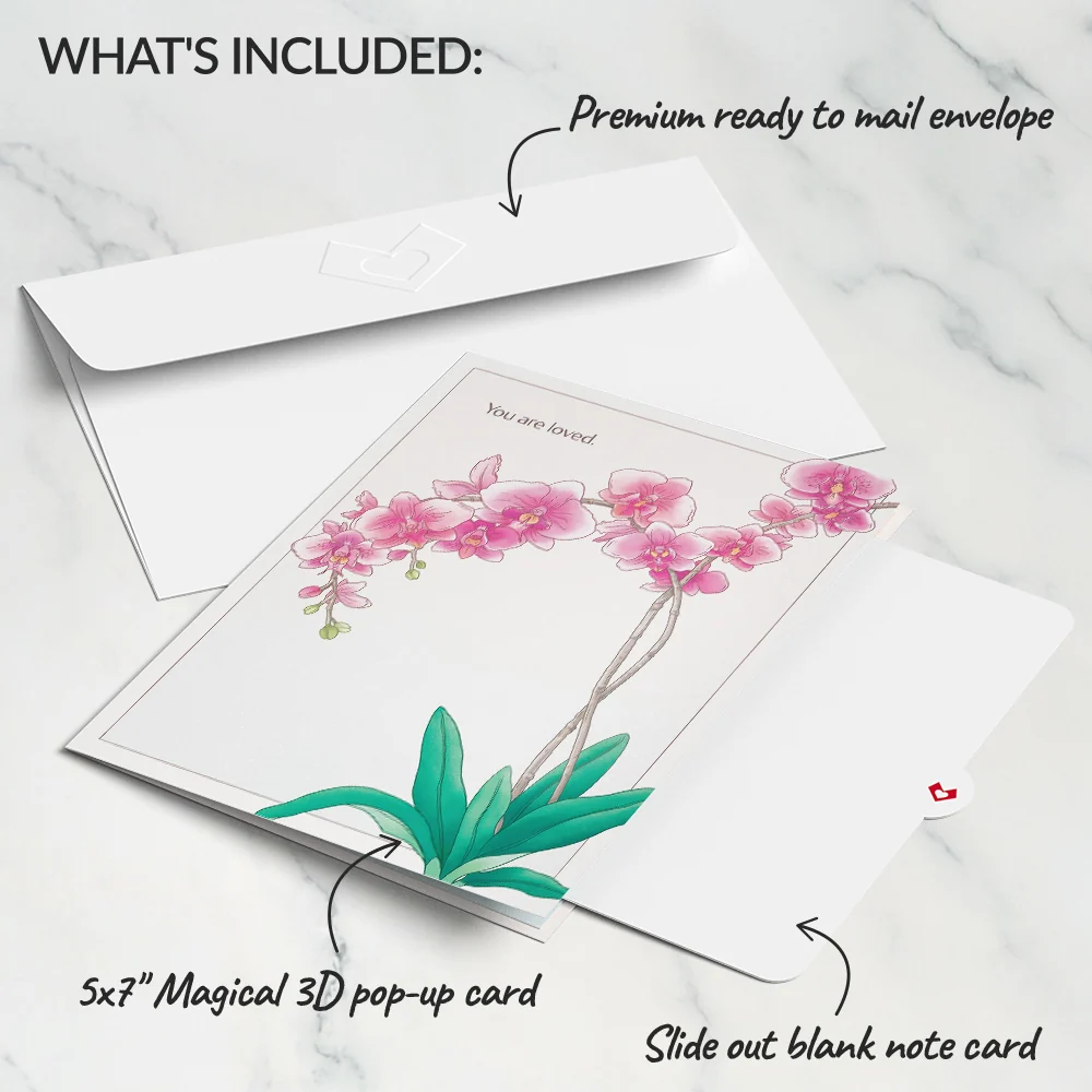 Lovepop Watercolor Orchid Pop-Up Card - Image 5