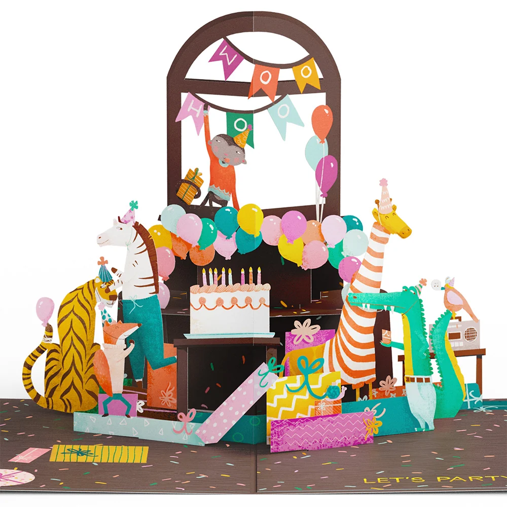 Lovepop Party Animals Birthday Pop-Up Card - Image 2