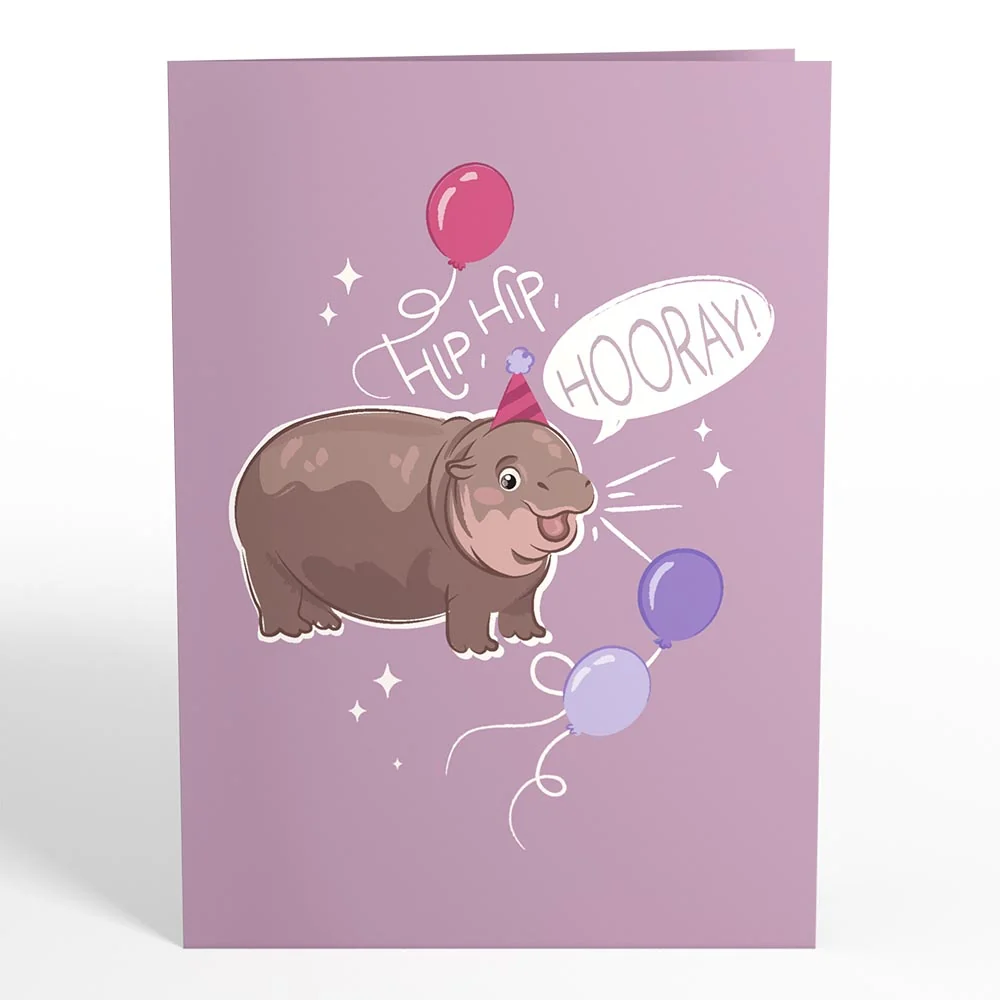 Lovepop Baby Pygmy Hippo Birthday Pop-Up Card - Image 5