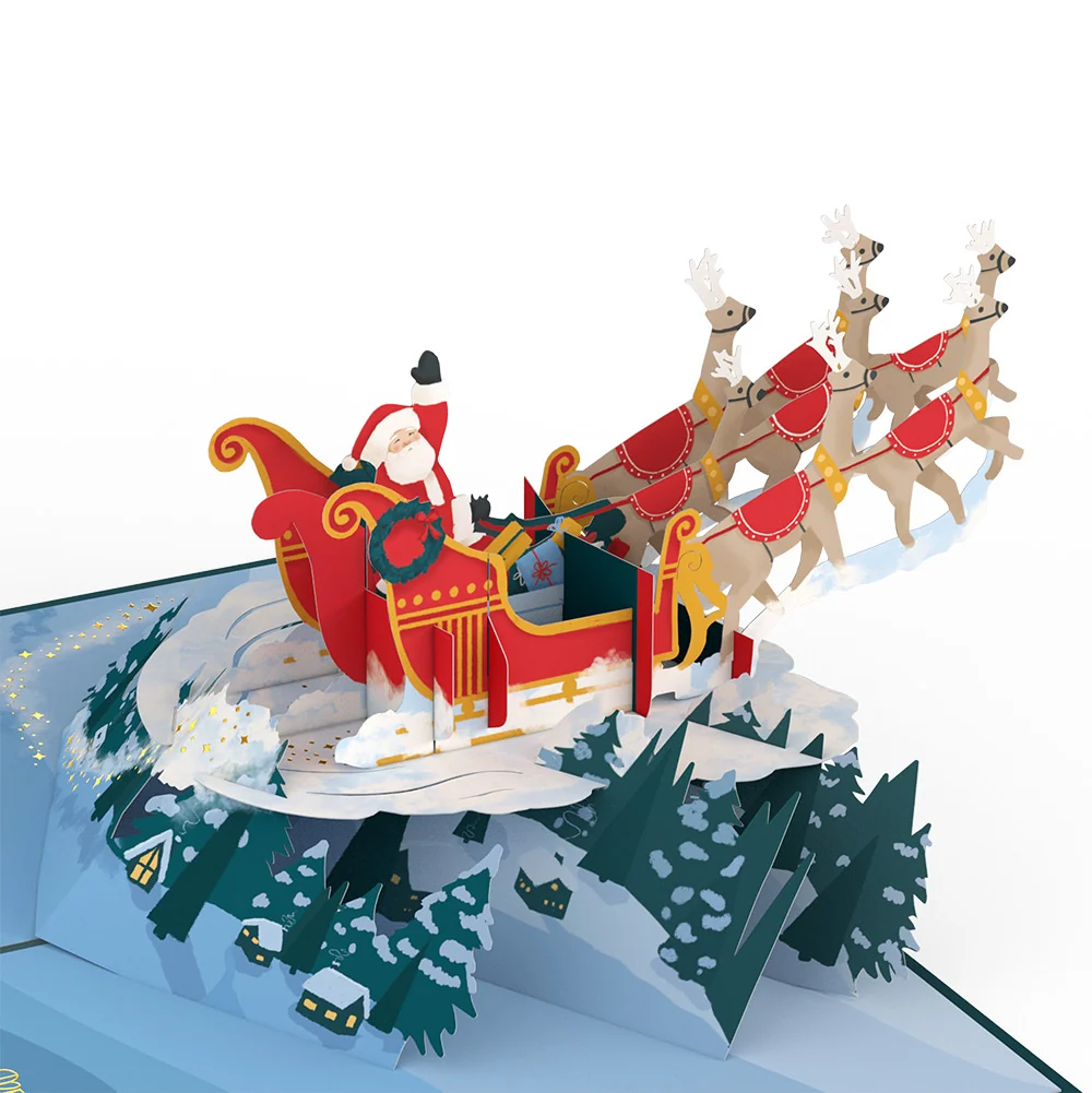 Lovepop Night Sky Santa Sleigh Christmas Pop-Up Card and Sentiment Set for Son - Image 3