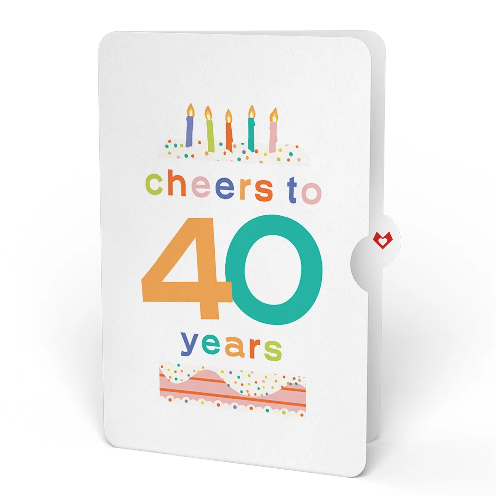 Lovepop Sweet 40th Birthday Wishes Bouquet and Confetti Cake Sentiment Set Vase - Image 4