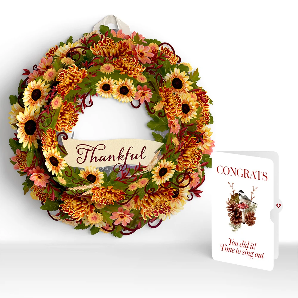 Lovepop Thankful Congratulations Wreath and Sentiment Set