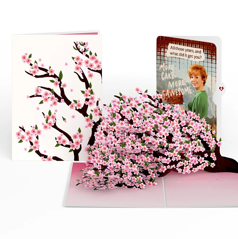 Lovepop Cherry Blossom Branches in Bloom Birthday Pop-Up Card and More Cake More Awesome Sentiment Set