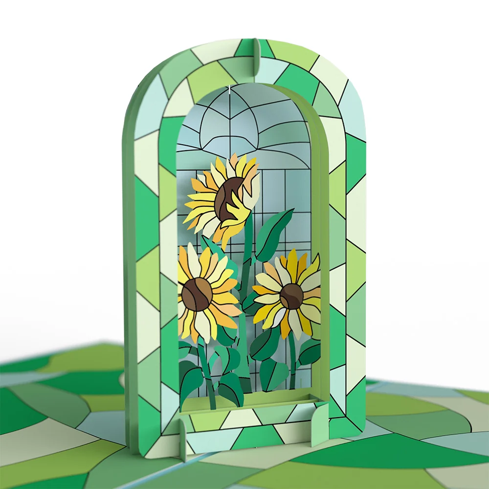 Lovepop Stained Glass Sunflowers Anniversary Pop-Up Card and Sentiment Set - Image 3