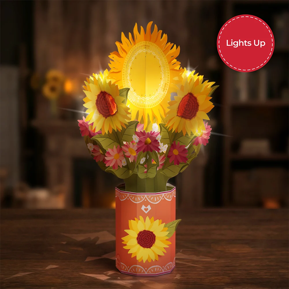 Lovepop Sunflower Sunshine Light-Up Bouquet Vase