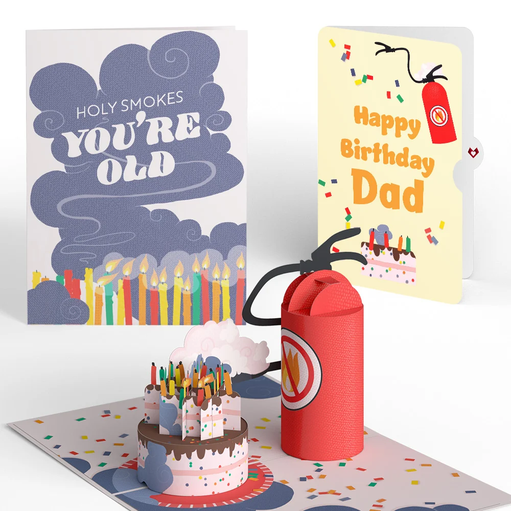 Lovepop Holy Smokes You're Old Birthday Pop-Up Card and Sentiment Set for Dad Candle