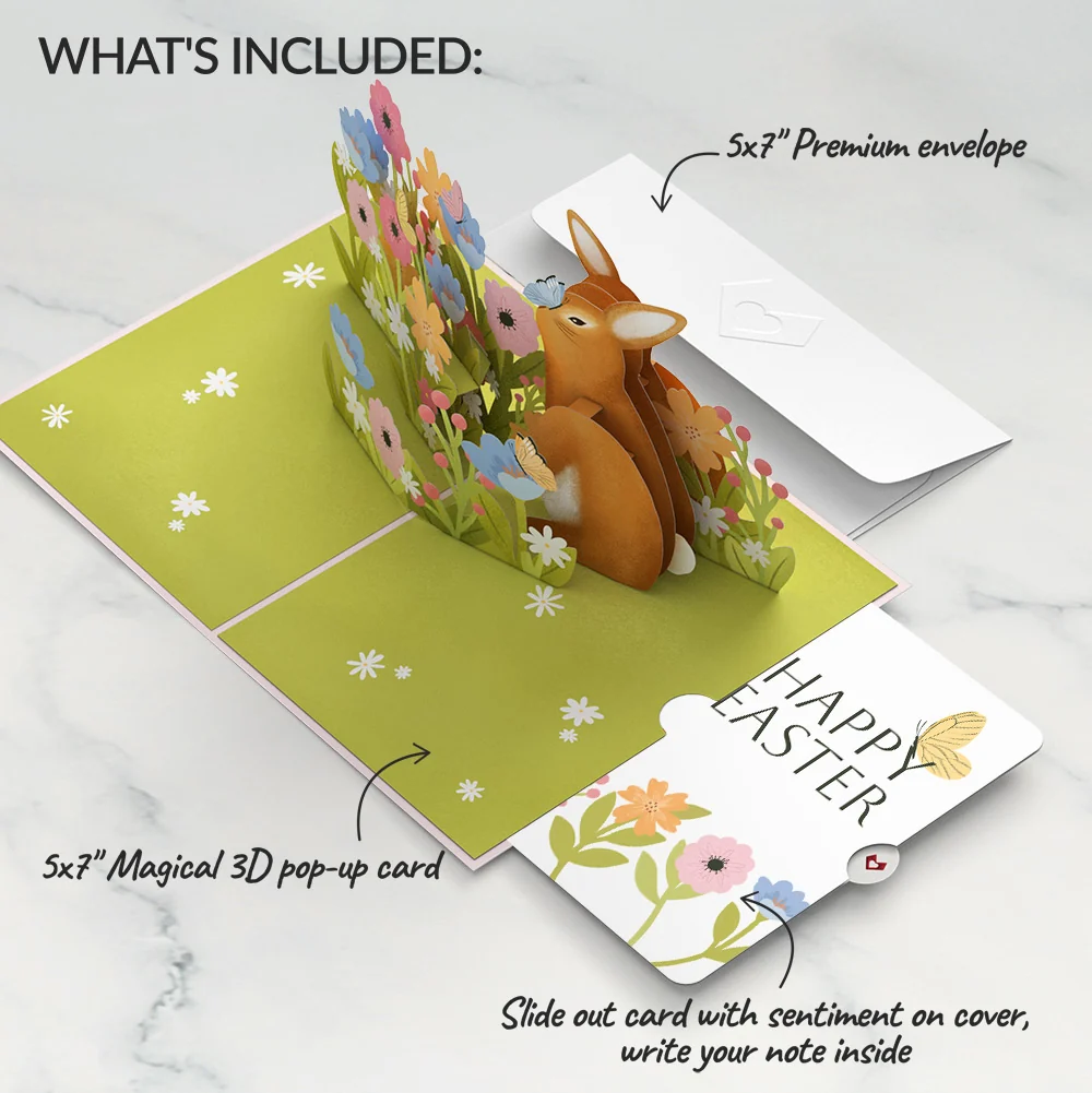 Lovepop Happy Easter Bunny Amid the Blossoms Pop-Up Card and Spring Blossom Butterfly Sentiment Set - Image 2
