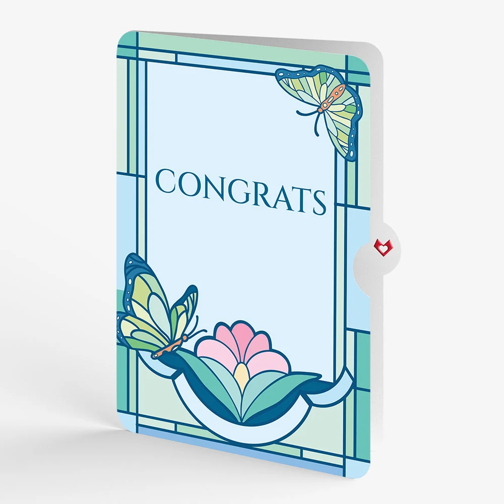 Lovepop Stained Glass Butterfly Congratulations Light-Up Pop-Up Card and Sentiment Set - Image 4