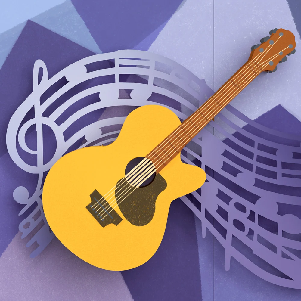 Lovepop Acoustic Guitar Pop-Up Card — SKU SB-41A7AF-AB3725683D549D - Image 2