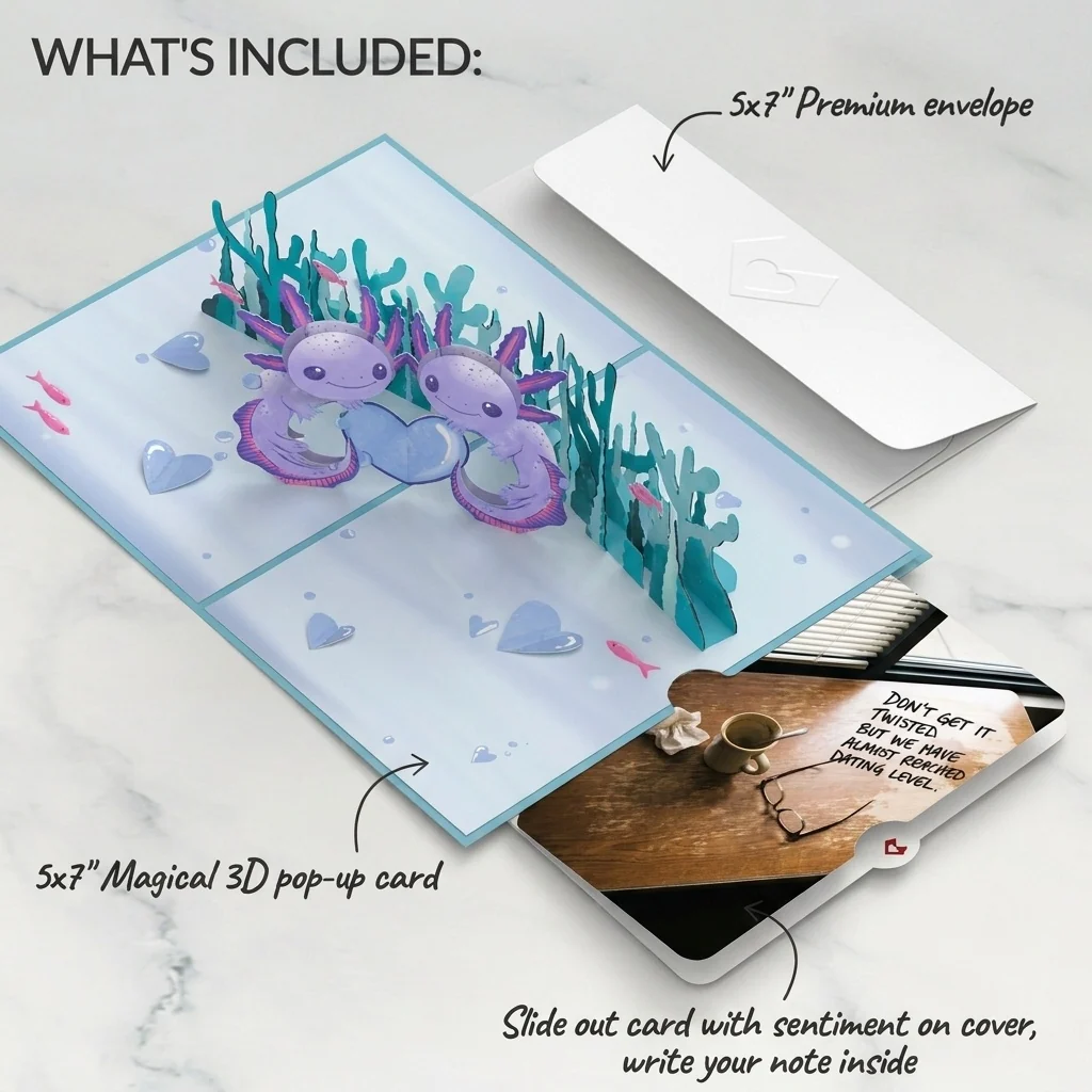 Lovepop Love You A-Lotl Pop-Up Card and Dating Level Sentiment Set Coffee - Image 2