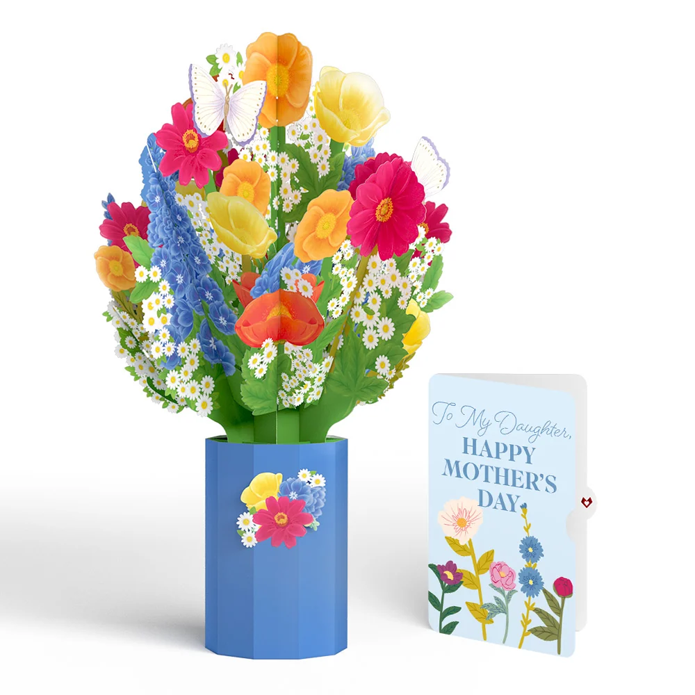 Lovepop Wildflower Mother's Day Bouquet and Sentiment Set for Daughter Vase