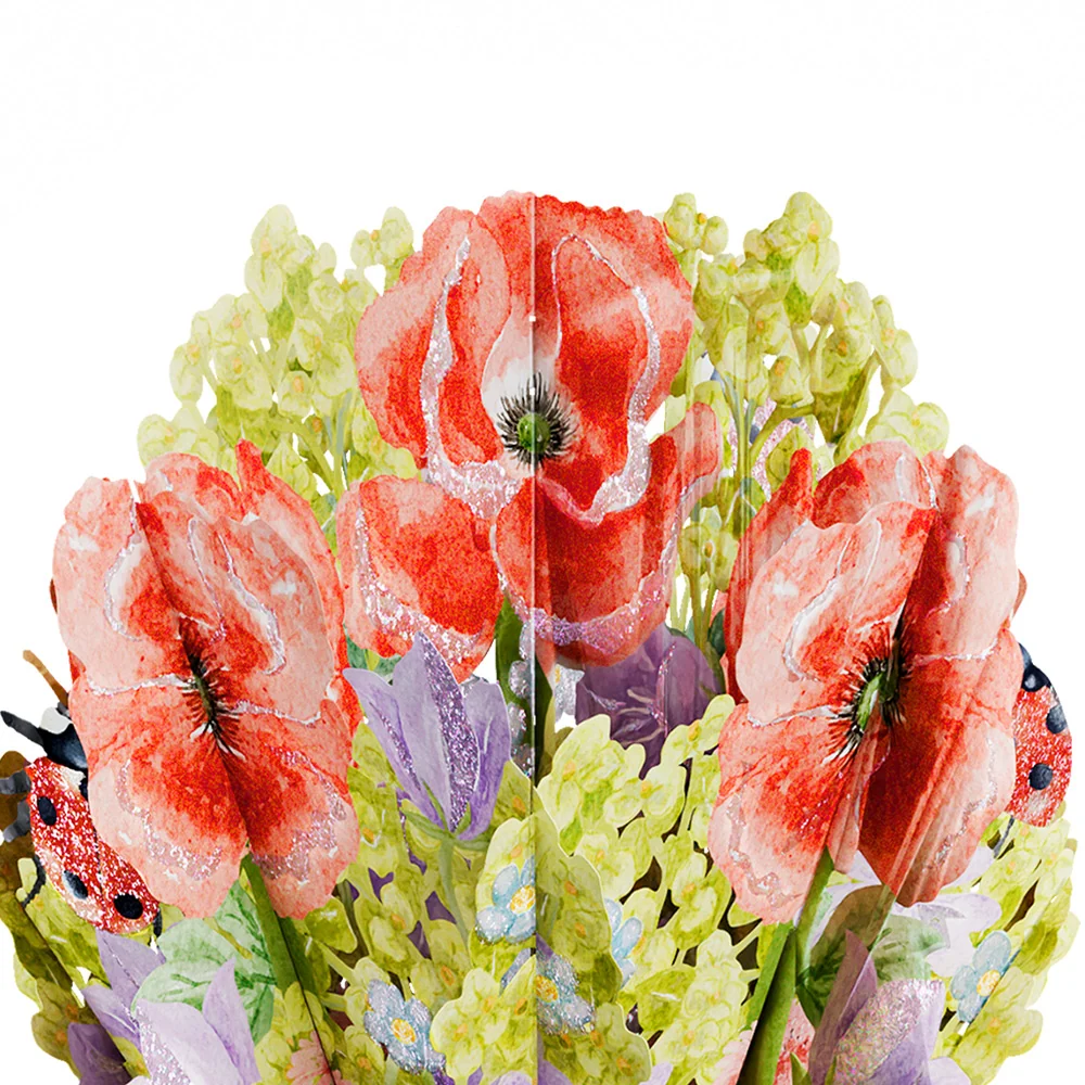 Lovepop Lovely Ladybug Sympathy Glitter Bouquet and Sentiment Set Vase - Image 3