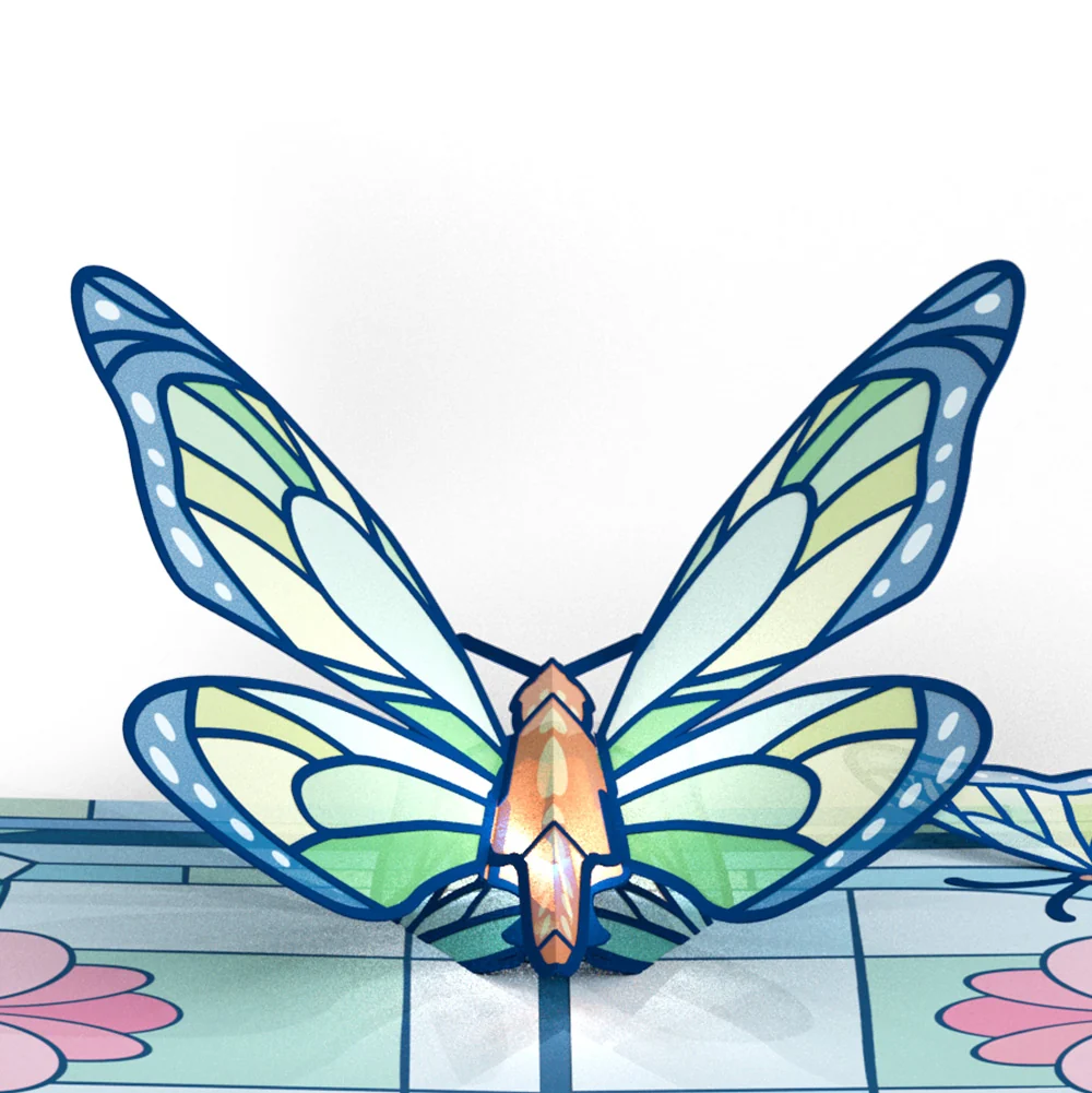 Lovepop Stained Glass Butterfly Mother’s Day Light-Up Pop-Up Card and Blushing Garden Frame Sentiment Set for Mom - Image 3