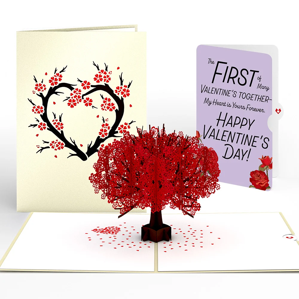 Lovepop Red Sakura Tree My Heart Is Yours Forever Valentine Pop-Up Card and Sentiment Set