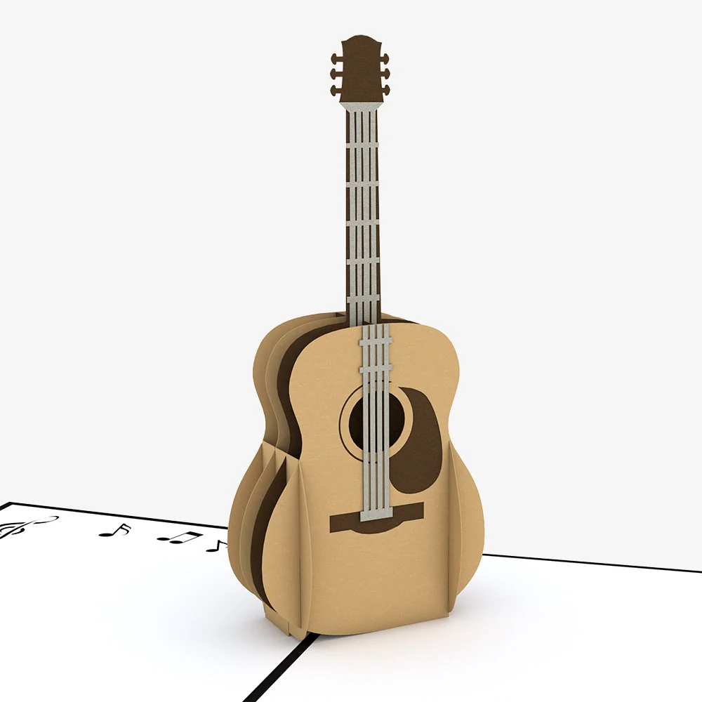 Lovepop Acoustic Guitar Birthday Pop-Up Card and Favorite Song Sentiment Set Cream - Image 3