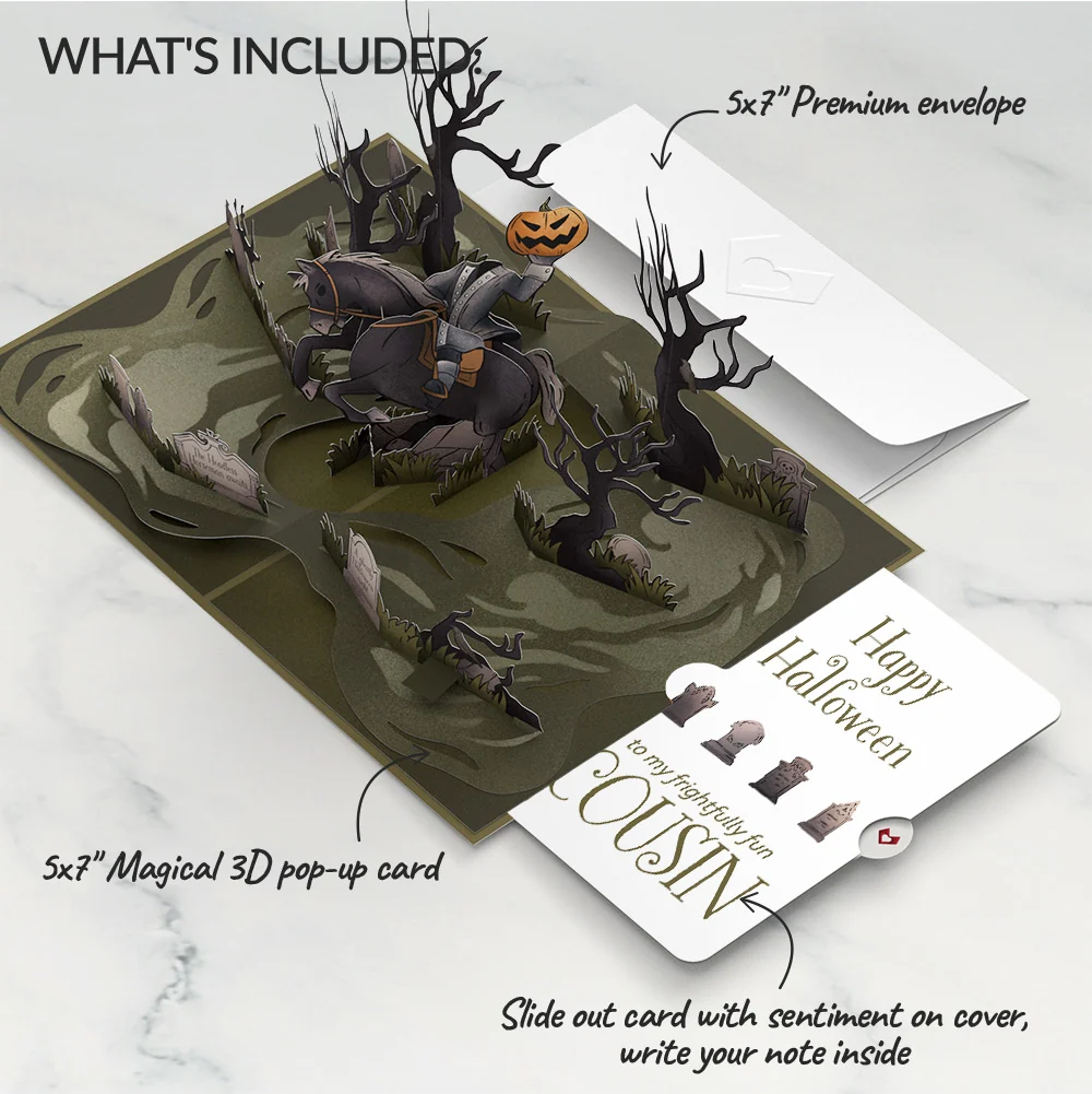 Lovepop Headless Horseman Halloween Pop-Up Card and Sentiment Set for Cousin - Image 2