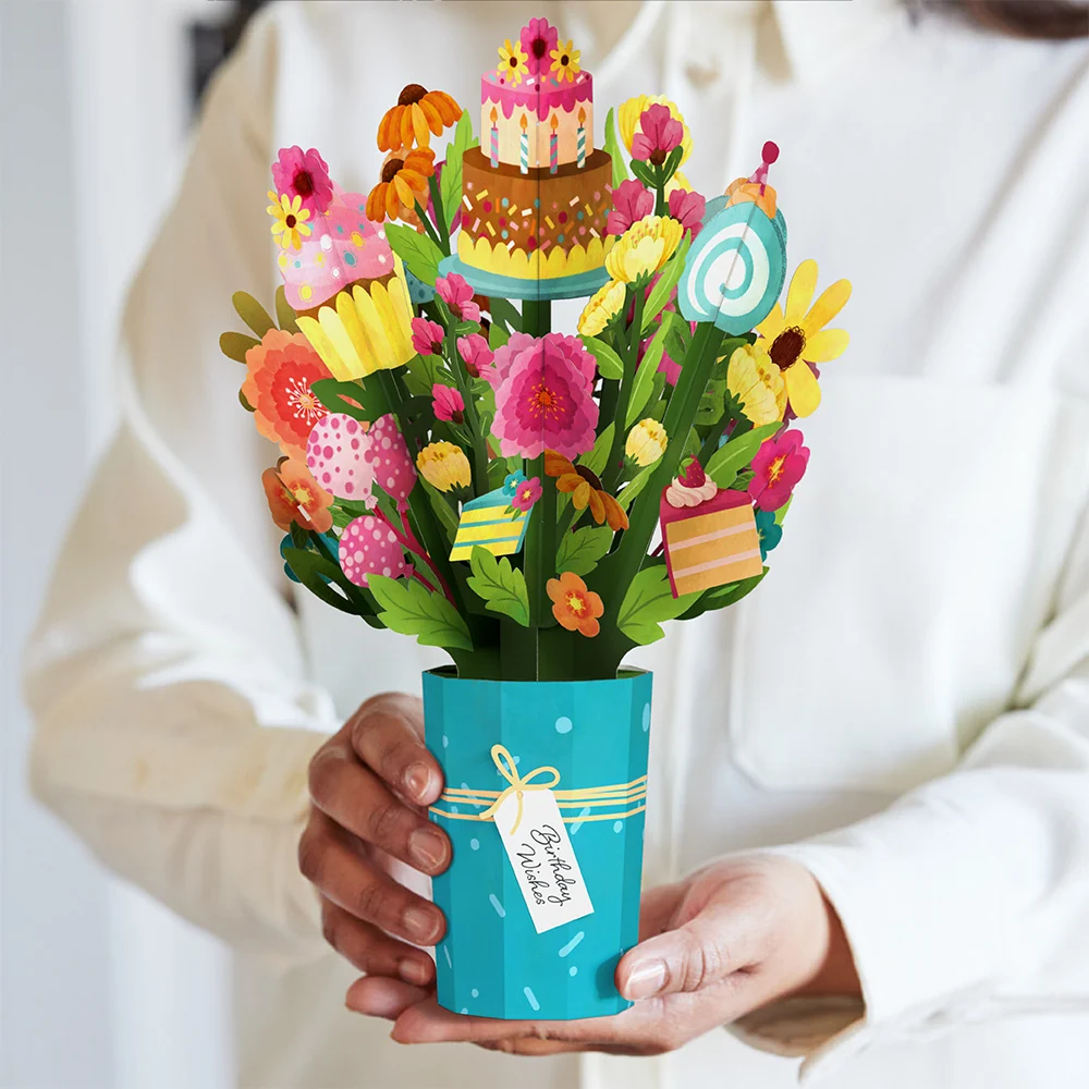 Lovepop 'Eat Cake and Celebrate' Birthday Plushpop Card and Bouquet Bundle - Image 6