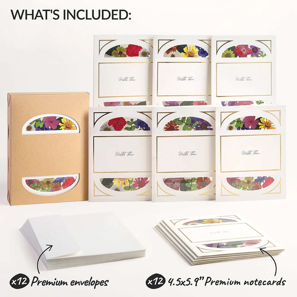 Lovepop Cheerful Brights (Assorted 12-Pack) – Petal Pressed ‘Hello There’ Notecards - Image 5