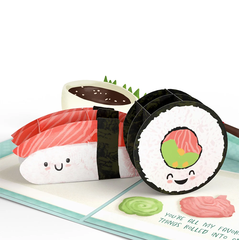 Lovepop Soy Glad You're in My Life Sushi Valentine Pop-Up Card and Big Sweet Heart Sentiment Set Bottle - Image 3