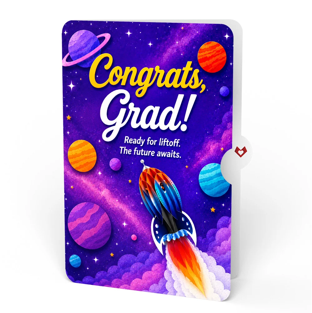 Lovepop Rocket Ship Graduations Unboxed Pop-Up Paper Sculpture and Sentiment Set - Image 4