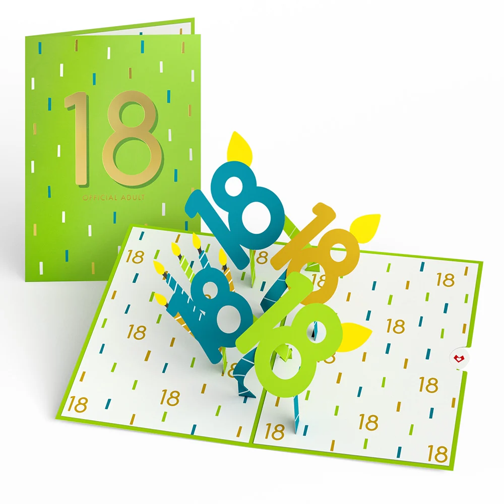 Lovepop Official Adult 18th Birthday Pop-Up Card Candle