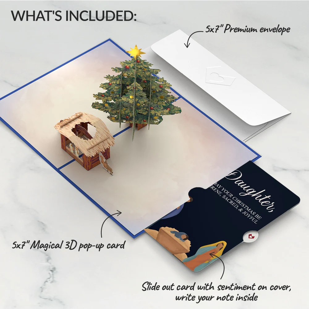 Lovepop Nativity Christmas Tree Pop-Up Card and Sentiment Set for Daughter - Image 2