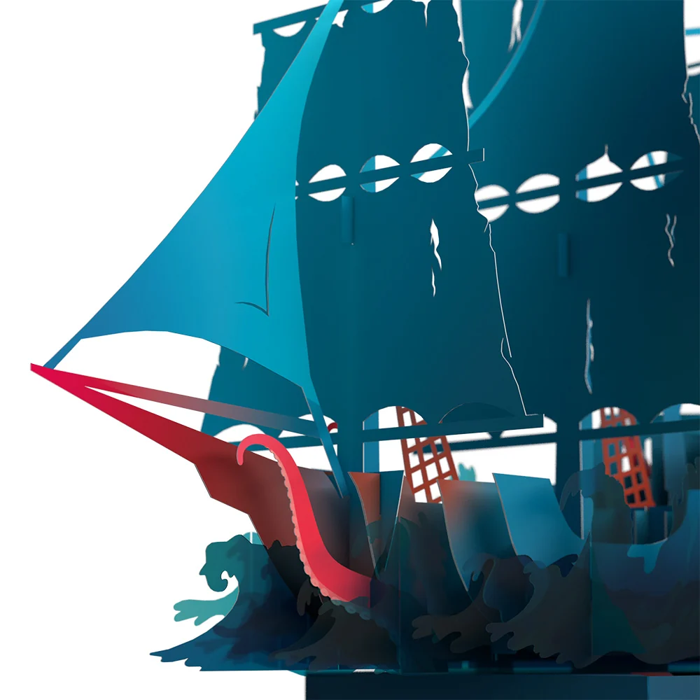 Lovepop Pirate Ship Unboxed Pop-Up Paper Sculpture - Image 3