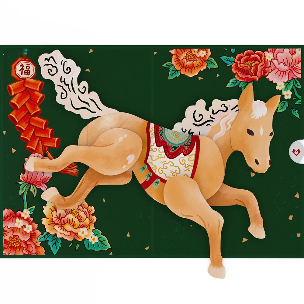 Lovepop Year of the Horse Lunar New Year Pop-Up Card - Image 3