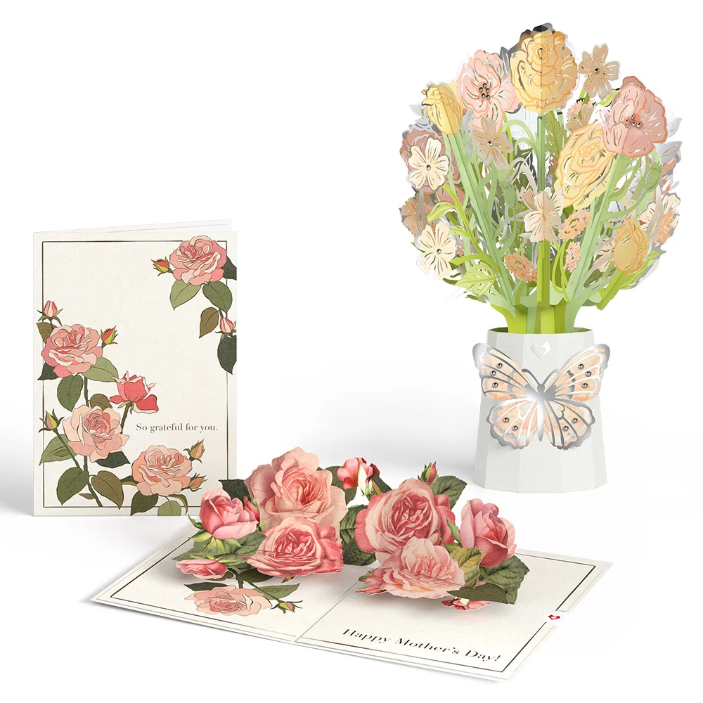 Lovepop Mother's Day Grateful For You Roses Pop-Up Card & Luxe Bouquet Bundle