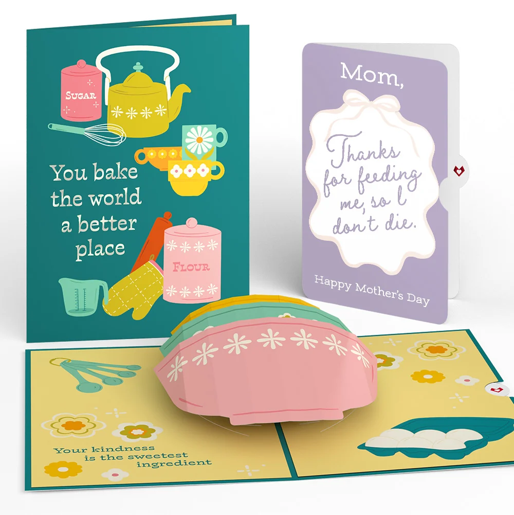 Lovepop You Bake the World a Better Place Mother’s Day Pop-Up Card and Sentiment Set for Mom Bowl