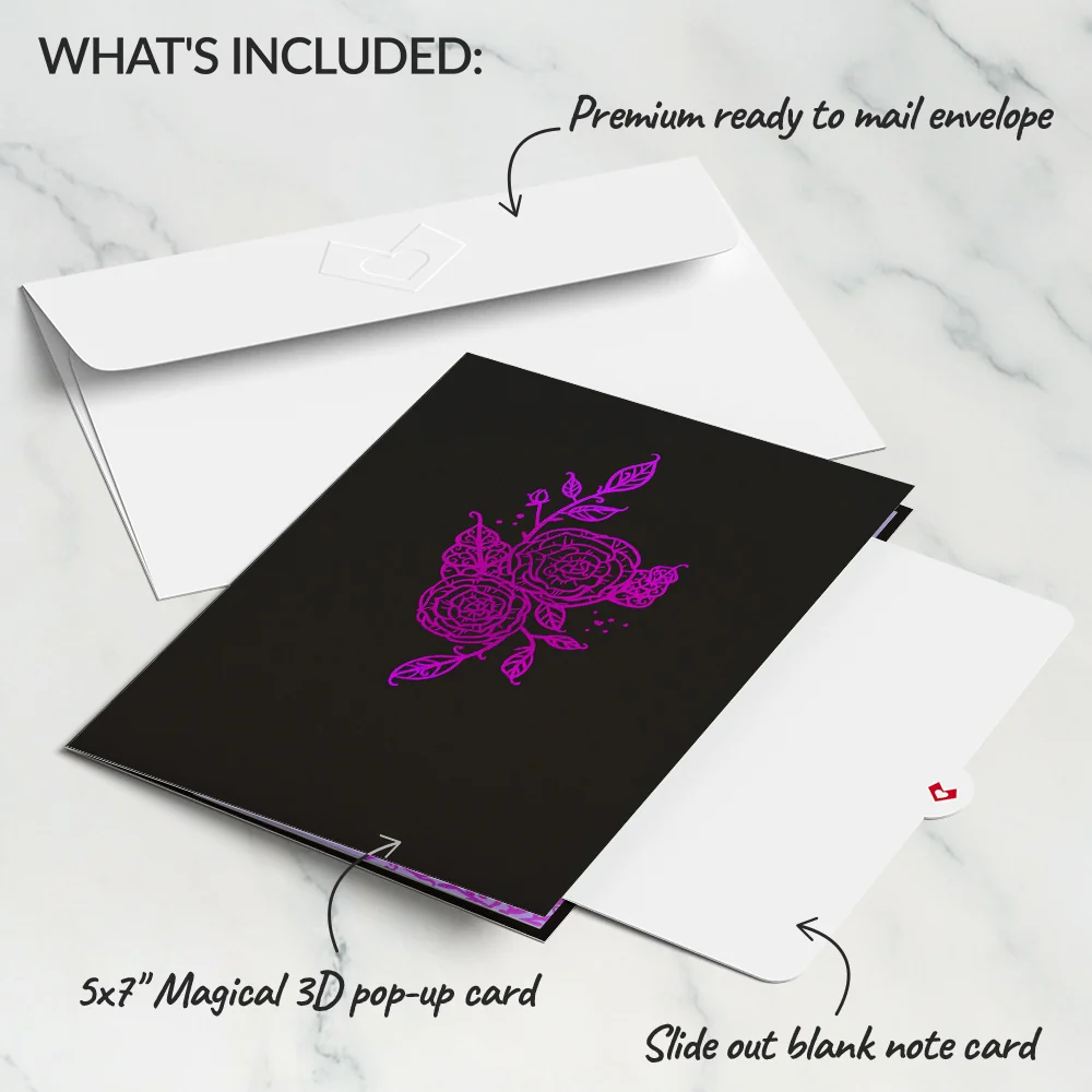 Lovepop Ornate Purple Rose Bloom Pop-Up Card - Image 5