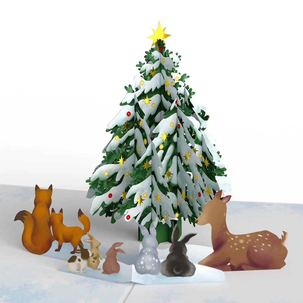 Lovepop Woodland White Christmas Pop-Up Card and Sentiment Set for Family - Image 3