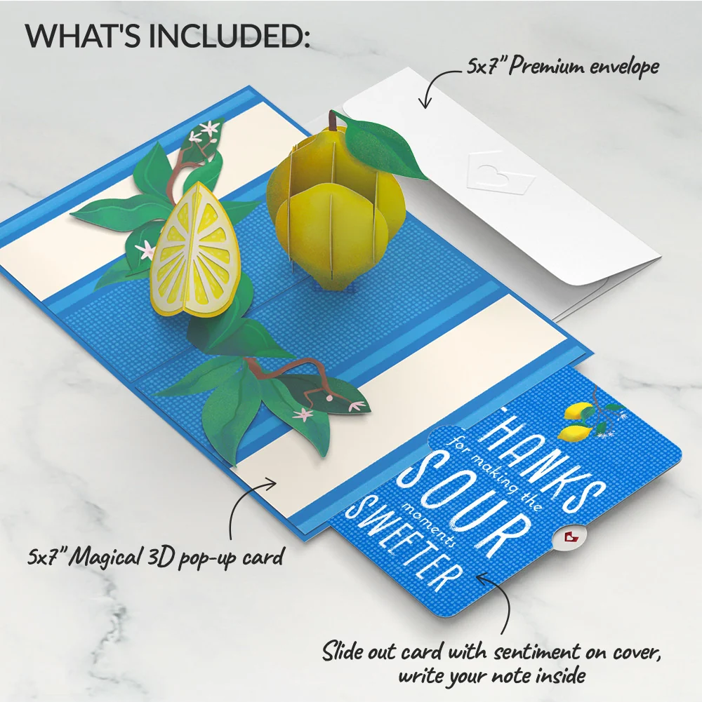 Lovepop Mediterranean Lemons Thank You Pop-Up Card and Sentiment Set - Image 2