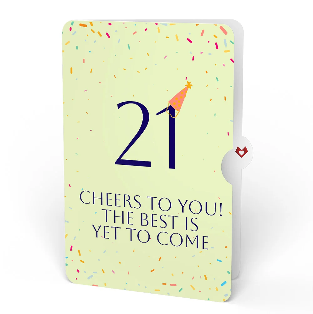 Lovepop Happy 21st Birthday Balloons Music and Lights Pop-Up Card and Party Hat Sentiment Set Glass - Image 4