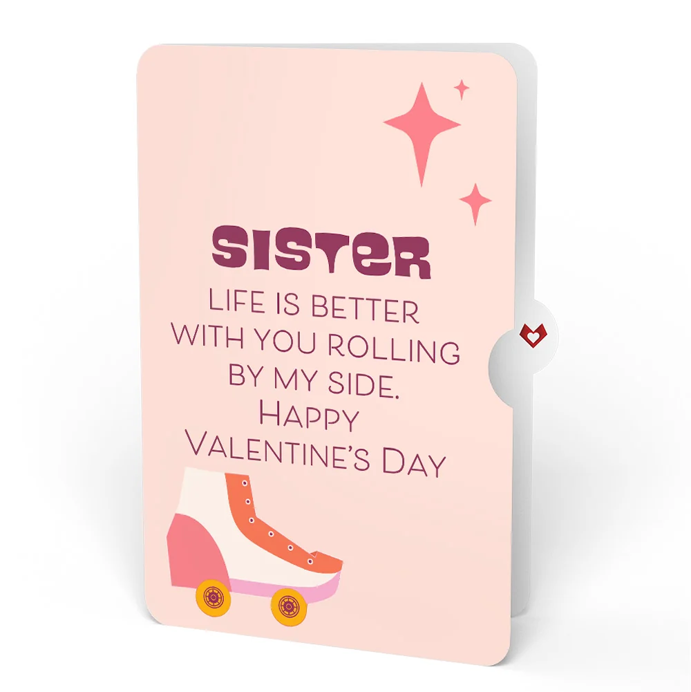 Lovepop Let the Good Times Roll Roller Skate Valentine Pop-Up Card and Sentiment Set for Sister - Image 4