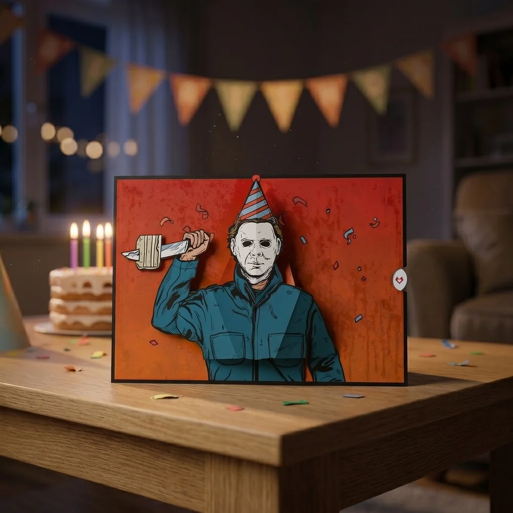 Lovepop Halloween II Michael Myers Killer Birthday Pop-Up Card Candle - Image 2