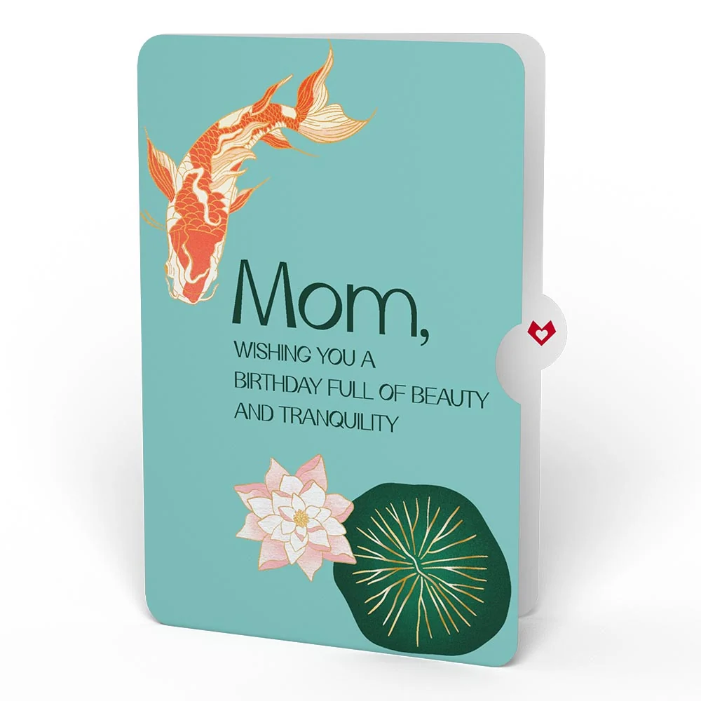 Lovepop Koi Fish and Lotus Birthday Pop-Up Card and Sentiment Set for Mom - Image 4