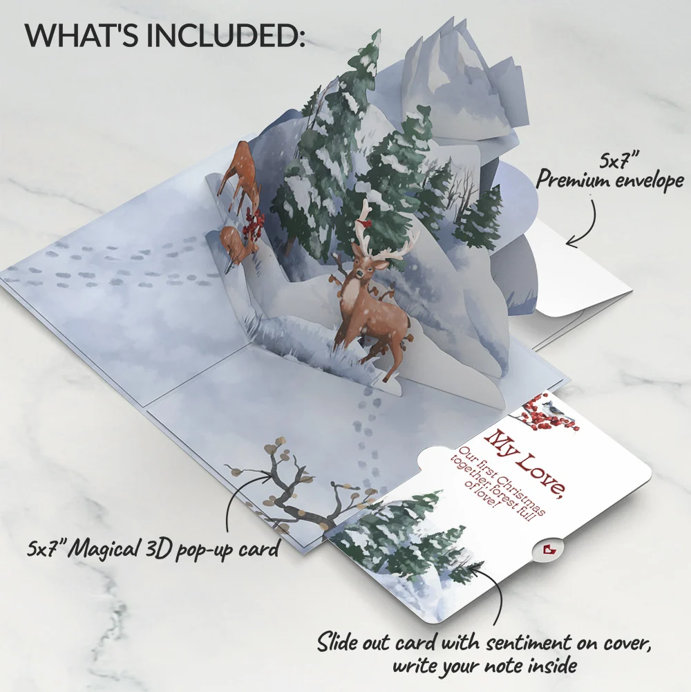 Lovepop Snowfall's Hush First Christmas Pop-Up Card and Sentiment Set for Partner - Image 2