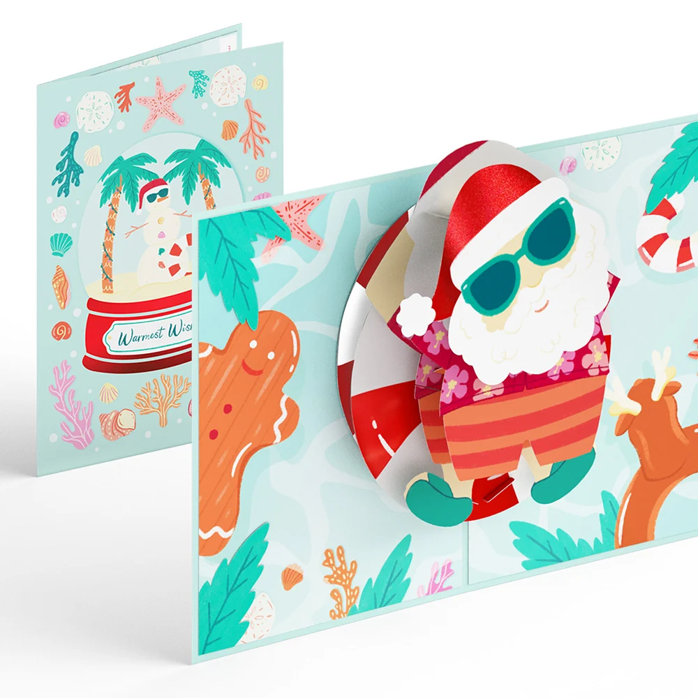 Lovepop Warm Wishes Seaside Santa Pop-Up Card